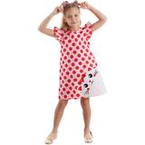 Denokids Tombiş Kedi Kız Çocuk Poplin Pembe Elbise - Pembe - 4 Yaş