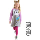 Denokids Unicorn Fox Kız Çocuk Elbise - 3 Yaş - Mor