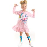 Denokids Unicorn Magic Kız Çocuk Pembe Elbise - 2 Yaş