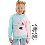 Denokids Unicorn Tavşan Kız Çocuk Sweatshirt - 3 Yaş - Pembe - Mavi