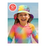 Denokids UV Korumalı Batik Desenli Kız Çocuk Şapka