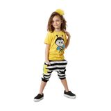 Denokids Vız Vız Maya Kız Çocuk T-shirt Kapri Şort Takım