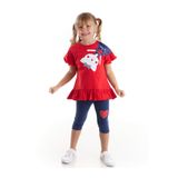 Denokids Yaramaz Kedi Kız Çocuk T-shirt Tayt Takım