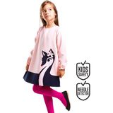 Denokids Zarif Ceylan Kız Çocuk Dokuma Pembe Kışlık Elbise - 3 Yaş