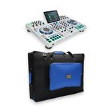 Denon Dj Prime 4+ Setup için uyumlu Soft Case Taşıma Çantası. Siyah Mavi.