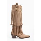 DENORA Vizon Camel Mat Süet Püsküllü Tokalı Western KovboyÇizme