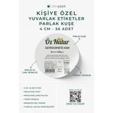 denpack Kişi Firma ve Markanıza Özel Yuvarlak Parlak Kuşe Etiketler | 4 cm - 56 Adet | Firma Butik Paketleme Ambalaj Kavanoz Gıda Mum Etiketi - Sticker