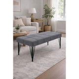 densan aksesuar Metal Ayaklı 80 Cm Soft Gri Puf & Bench Tekli