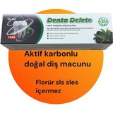 Denta Delete Beyazlatıcı Diş Macunu 75 ml Aktif Karbon ve Nane Yağı ile Ferahlatıcı Özellik - Şeffaf