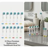 Denthauz 1 Yıllık Set I 12 Adet Diş Fırçası Başlığı Çapraz Kıllar Xcross Oral-B Uyumlu - Beyaz