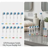 Denthauz 1 Yıllık Set I 12 Adet Diş Fırçası Başlığı Ekstra Yumuşak Oral-B Uyumlu - Beyaz