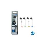 Denthauz Charcoal - Ekstra Beyazlık Oral-B Uyumlu Diş Fırçası Başlığı - 4 Adet Yedek Başlık - Option-1 - (ClearEyelets)Black-RadiantOrchid
