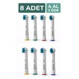 DentiGo Diş Fırçası Başlığı - Oral B | Braun Uyumlu - Elektrikli Diş Fırçası Yedek Başlıkları - 8'li Paket