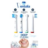 Dentolia Oral-B Uyumlu Şarjlı Ve Pilli Diş Fırçası Yedek Başlığı 4 Adet Deep Clean