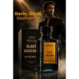 Denz Perfume Black Baccara Erkek Parfüm Kuvvetli Yayılım Etkileyici Kalıcı Derin Güçlü unutulmaz Extrait Kalite %40