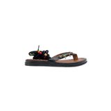 Deocept Shoes Fiona Siyah Boncuklu Parmak Arası Bağcıklı Sandalet