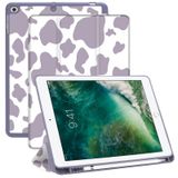 Deokke iPad 6./5. Nesil Kılıf (2018/2017) iPad Air 2/Air 1 Kılıf, Kalem Tutacağı ve Yumuşak TPU Arka Kılıflı iPad 9,7 inç Kılıf ile Uyumlu, Otomatik Uyku/Uyanma Kılıfı - Mor İnek Batı