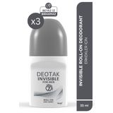 Deotak Invisible Erkek 7 Güne Kadar Etkili Roll-On Deodorant 35 ml x 3 Adet