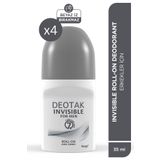 Deotak Invisible Erkek 7 Güne Kadar Etkili Roll-on Deodorant 35 ml x 4 adet