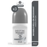 Deotak Invısıble For Men Roll-On Deodorant 35 ml x 3