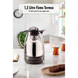 Depa 1.5 Lt Isı Yalıtımlı Çay Ve Soğuk Su Termosu Füme (12 Saat Sıcak Tutar& İçi Camdır)