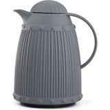 Depa 1 lt Isı Yalıtımlı Soft Gri 12 Saat Sıcak Tutan İçi Camlı Çay ve Soğuk Su Termosu