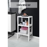 Depa 3 Katlı Beyaz Raf Kitaplık & Banyo Düzenleyicisi 73,5 cm