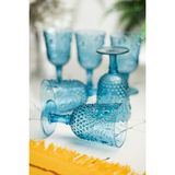 Depa Akrilik Aquamarin 6'lı Kadeh & Su Meşrubat Kahve Yanı Bardağı 450 ml ( Cam Değildir ) - Açık Mavi