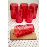 Depa Akrilik Kırmızı 6'lı Uzun Bardak & Su Meşrubat Bardağı 750 ml ( Büyük Boy & Cam Değildir ) - Çok Renkli