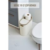 Depa Beyaz Kapaklı Wc Kağıtlıklı Çöp Kovası & Ofis Çöp Kovası 10 Lt