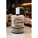 depdekor Dekoratif Damacana Kılıfı Sebil Damacana Örtüsü Home Sweet Home Hasır Desenli Damacana Güneşlik