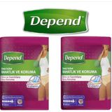 Depend 42-50 Beden 9+9 18 Adet Kadın Büyük Boy Emici Külot