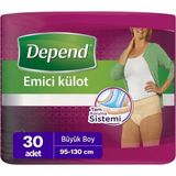 Depend Emici Külot Hasta Bezi Büyük Kadın 30 Adet L - XL Beden Tam Koruma Özelliği