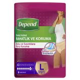 Depend Emici Külot Kadın Büyük 9'Lu (8'Li Paket)