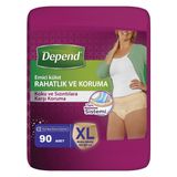 Depend Emici Külot Kadın Ekstra Büyük Boy XL 30lu 3 Adet Hasta Bezi 90 Adet