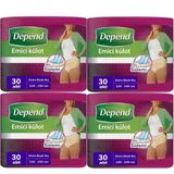 Depend Emici Külot Kadın Ekstra Büyük Boy XL 30lu 4 Adet Hasta Bezi 120 Adet
