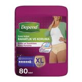 Depend Emici Kulot Kadin Ekstra Buyuk Boy Xl Beden (Bel Olcusu 120-150 Cm) 80 Adet