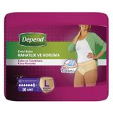 Depend Emici Külot Lohusa Pedi Kadın L Beden 3 Paket 30 Adet