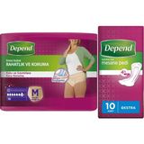 Depend Emici Külot Lohusa Pedi M- Medium - Orta Kadın 10'lu - Mesane Pedi Kadın Ekstra 10'lu - Beyaz