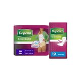 Depend Emici Külot Lohusa Pedi XL, Kadın, 10 Adet + Mesane Pedi Kadın Ekstra, 10 Adet, Kombo Set