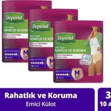 Depend Emici Külot Orta Boy 3x10 Adet Hasta Bezi