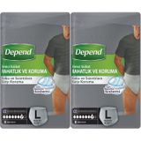 Depend Emici Külot Pants Hasta Bezi, L Beden, Erkek, 16 Adet (2 Paket)