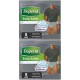 Depend Emici Külot Pants Hasta Bezi L - Büyük - Large Erkek 16 Adet (2pk*8)