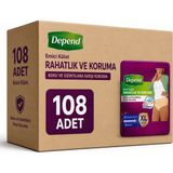 Depend Emici Külot Yetişkin Bezi Xl - Extra Large Kadın 108 Adet (12PK*9) - Beyaz
