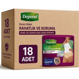 Depend Emici Külot Yetişkin Bezi Xl - Extra Large Kadın 18 Adet (2pk*9) - Beyaz
