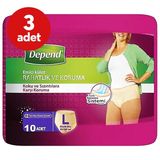 Depend Kadın Emici Külot Large 10'Lu - 3 Adet