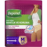 Depend Kadın Orta Emici Külot 10'lu 3 Adet Gece Boyu Koruma ve Kokuyu Hapseden Filtreler