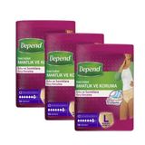 Depend L Büyük Boy 95-130 cm 3x30 Adet Kadın Emici Külot