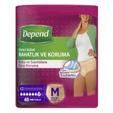 Depend M Orta Boy 70-105 cm 16'lı 3 Paket 48 Adet Emici Külot