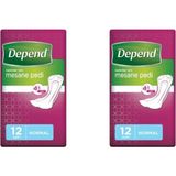 Depend Mesane Pedi Kadın Normal 12'li x 2 Paket 24 Adet - Beyaz